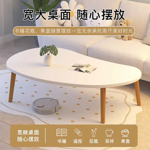 Cream Coffee Table for Rent - Small Space Apartment Living Room Side Table