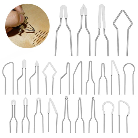 23pcs Heat Resistant Pyrography Wire Tips Set, Durable Replacement Nibs for Wood Burning Tools, Multiple Shapes