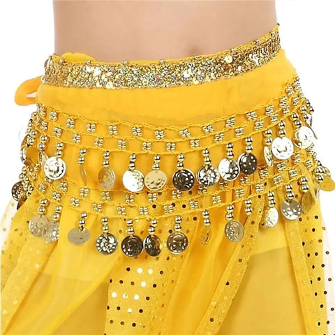 Child Belly Dance Indian Metal Coin Waist Chain Hip Scarf Belt