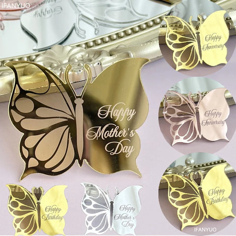 Butterfly Cake Toppers Set of 10 - Birthday, Wedding, Party Decor