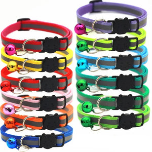 10-Pack Adjustable Cat & Kitten Safety Collars with Bells - Pet Collar Set
