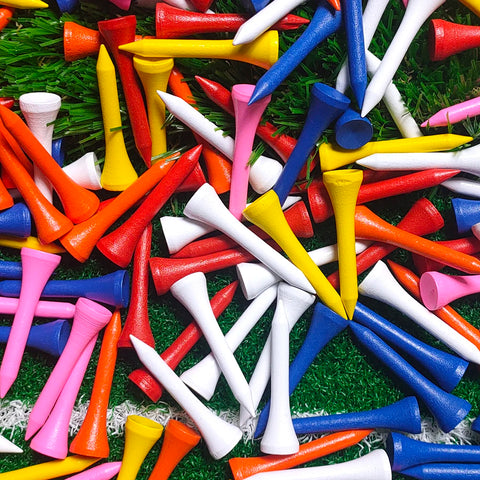 100pcs Mixed Color Wooden Golf Tees - Durable Golf Accessories