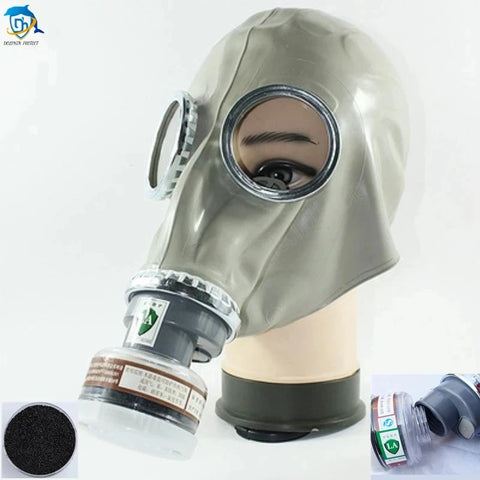 2-in-1 Full Face Gas Mask Respirator for Chemical & Paint Protection, Classic Rubber Design