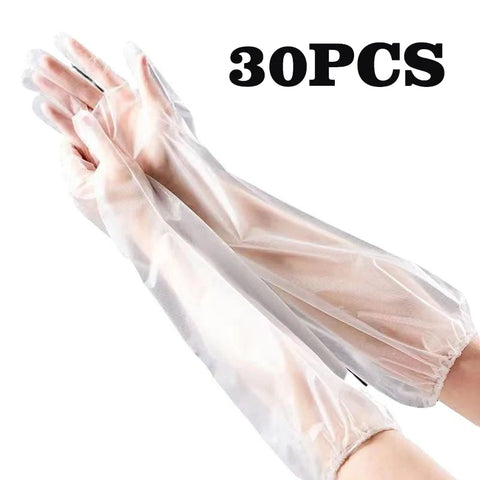 30pcs Disposable Long Arm Gloves Waterproof Elastic for Kitchen Cleaning