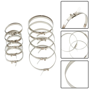 10 Pcs Stainless Steel CV Joint Boot Clamp Kit - Universal Axle Crimp Clips Set