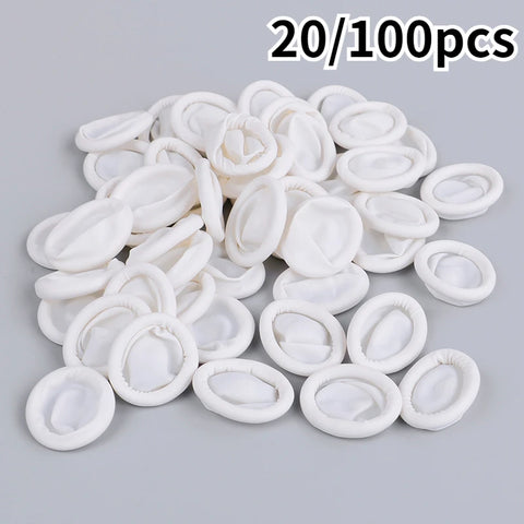 Disposable Anti-Static Rubber Latex Finger Cots for Eyebrow Extensions, 20/100pcs