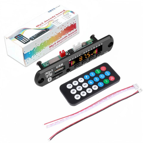 Bluetooth 5.0 MP3 WMA WAV Decoder Board Car Audio USB TF FM Radio AUX Module 9-12V Music Player