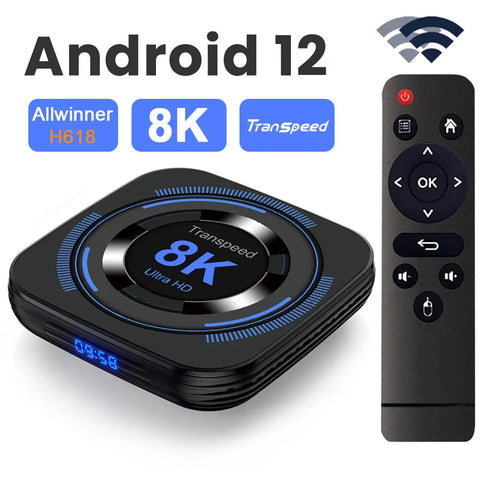 Android TV Box 12, H618 Dual WiFi, 4K 8K Support, 32/64GB, Quad Core A53, BT Voice Media Player Set Top Box