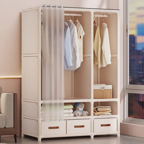 Floor-Standing Wardrobe Closet with Large Capacity, Durable & Dustproof Clothes Storage Cabinet for Bedroom