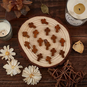 100pcs Wooden Cross Pendants Small Charms for Jewelry Making, DIY Crafts, Necklace, Party Favors
