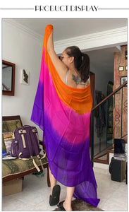 100% Real Silk Belly Dance Veil Scarf Shawl Adjustable Performance Prop