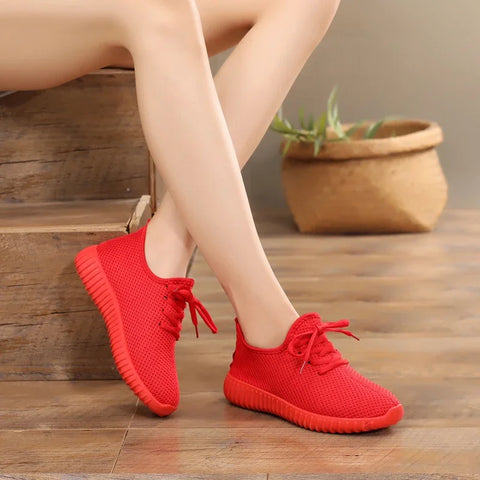 2024 Women's Black Red Vulcanize Sneakers Fitness Trainers Sport Walking Shoes Zapatos Mujer