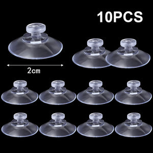 10-Pack Clear Suction Cup Hooks for Kitchen & Bathroom Storage (2-5cm)