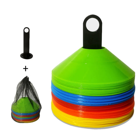 10pcs Football Training Cone Set for Kids - Disc Cones Agility Equipment for Sports Exercise and Obstacle Training