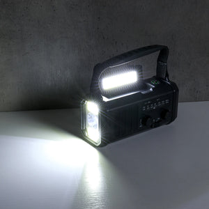 10,000mAh Solar Hand Crank Weather Radio with USB Charging, Emergency LED Flashlight, NOAA FM/AM/WB Power Bank