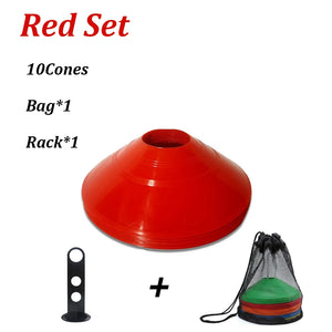 10 Pack Agility Training Cones with Carry Bag for Soccer, Football, Basketball Drills