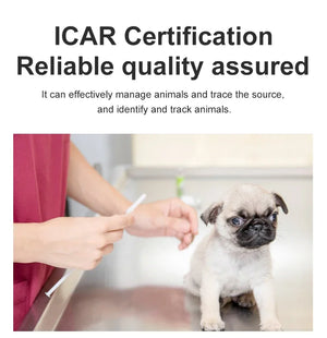 100 Pcs Pet Microchip 134.2kHz FDX-B Animal ID Chip with Syringe, ISO Standard