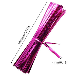 100-Pack 4" Metal Twist Ties for Bread Bags & Reusable Storage Clips