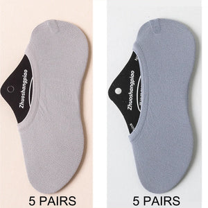 10 Pairs Men's Invisible Non-Slip Silicone Liner Socks, Breathable Thin Nylon No Show Loafers for Summer