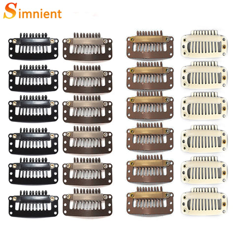 30PCS U-Shape Hair Extension Clips Snap Metal Comb Clips for Human Hair & Bangs