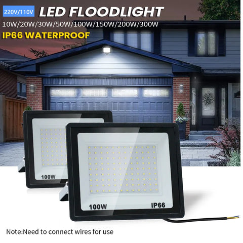 High Brightness LED Floodlight 10W-300W AC110V/220V Outdoor Garden Street Lighting