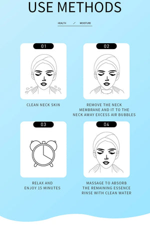 10-Pack Hydrating Firming Neck Masks with Hyaluronic Acid Skincare Set