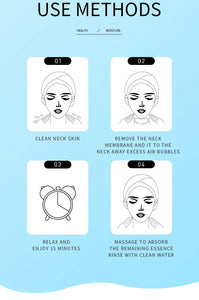10-Pack Hydrating Firming Neck Masks with Hyaluronic Acid Skincare Set