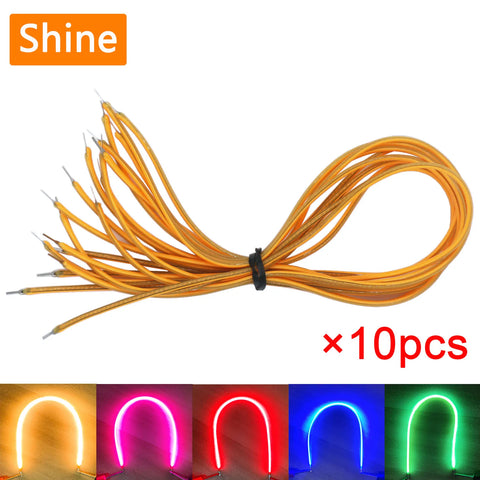 10pcs LED Filament Flexible COB 3V Edison Bulb Diodes 38-300mm Lamp Parts for DIY Decor