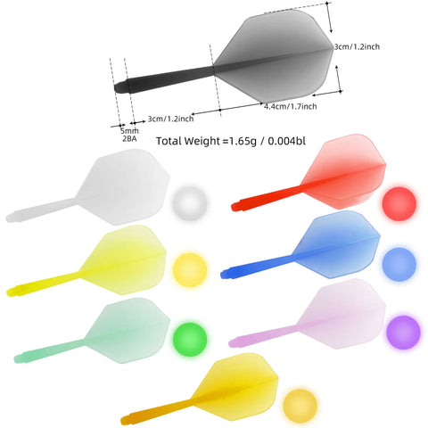 6pcs Professional Soft Tip Darts 2BA Spiral Integral 75% Transparent Compatible with Dartboards