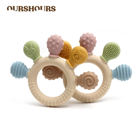 BPA Free Baby Teething Toy Silicone Teether Sensory Grasp Chew Toy for Newborns & Infants