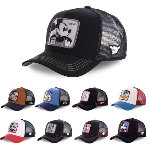 Disney Style Anime Snapback Cotton Baseball Cap Men Women Hip Hop Dad Hat Mesh