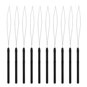 10 Pcs Hair Extension Loop Needle Pulling Hook Tool for Microlink Beads