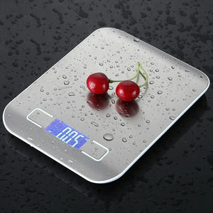 10kg Digital Kitchen Scale, Rechargeable, Stainless Steel, Precision for Cooking & Jewelry Weighing