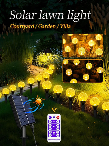 50 LED Solar Fairy Lights, 8 Modes, RGB Globe Waterproof Outdoor String Lights