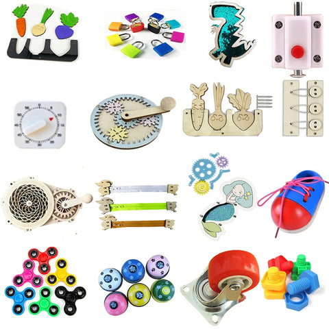 Dinosaur Busy Board - Wooden Montessori Sensory Activity Toy for Toddlers