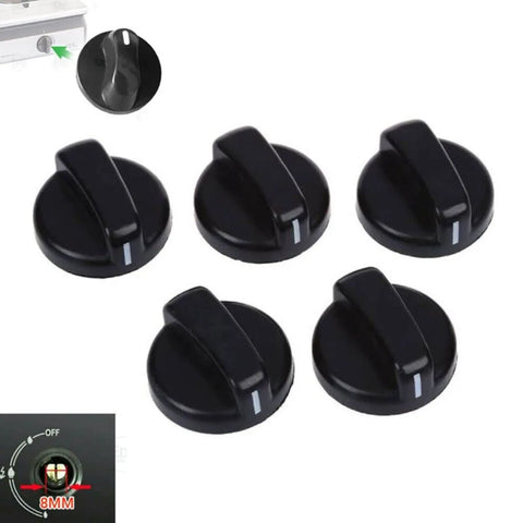5pc Black Universal Gas Stove Knobs Oven Control Switch Replacement Cooktop Accessories