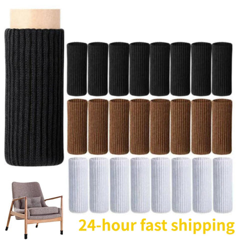 12 Pack Knitted Chair Leg Socks Floor Protectors Anti-Slip Noise Reducing Furniture Feet Covers for Hardwood Floors