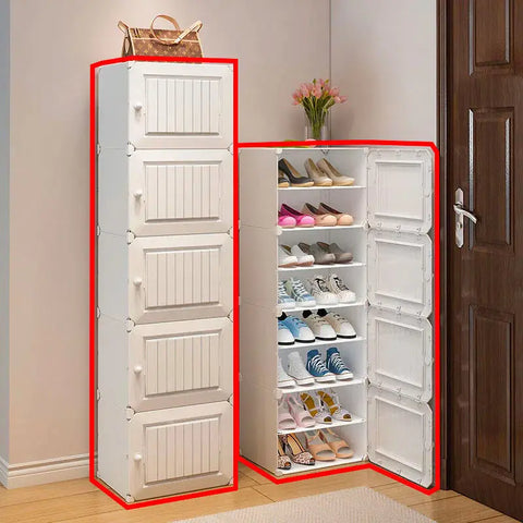 Folding Shoe Rack Organizer Cabinet - Space-Saving Storage Solution for Hallway, Bedroom, and Entryway