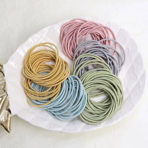 100pcs Elastic Hair Ties Rubber Bands Thin Ponytail Scrunchies for Women Men Hair Accessories