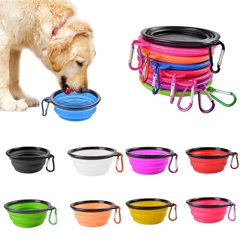 Collapsible Silicone Pet Bowl - Portable Travel Dish for Cats & Dogs, Durable & Lightweight for Outdoor Use