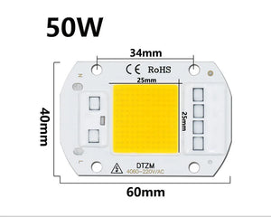 10-pack 50W AC220V LED COB Chips for DIY Floodlight Spotlight Lamp