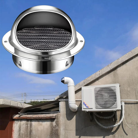 304 Stainless Steel Round Wall Vent Cover Louvered Grille for Ventilating Fans and Pipe Blockage Prevention