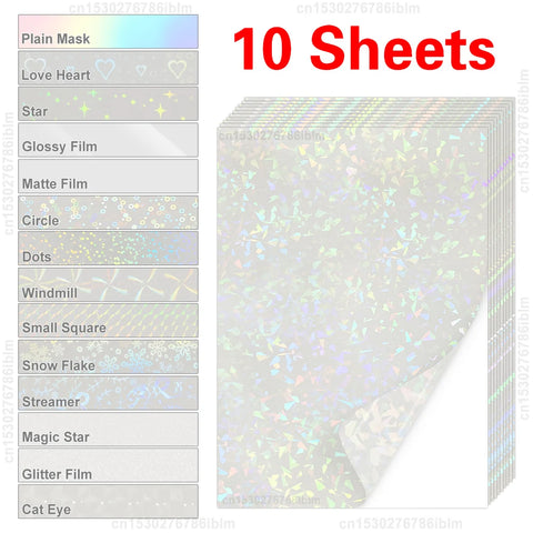 A4 Cold Laminating Film 10 Sheets, Waterproof Broken Glass Dots, Self-adhesive for DIY, Cards, Photos