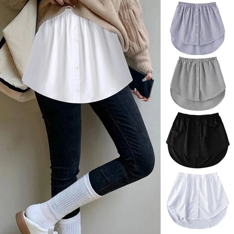 Adjustable Women's Layering Shirt Extender Blouse Faux Mini Skirt Hemline Underskirt