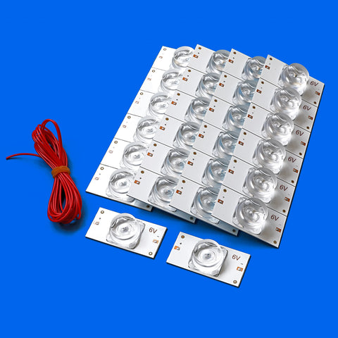 3V 6V SMD LED Lamp Beads with Lens & Filter for 32-75" TV Repair, 2m Cable, Backlight Strip Accessories