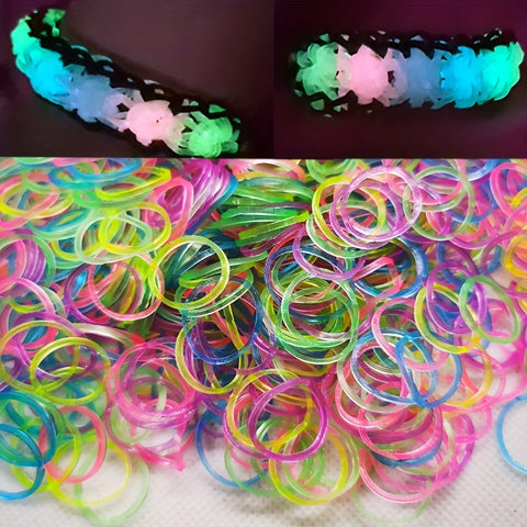 Glow Loom Bands Kit 600pcs with Beads for DIY Bracelets and Crafts