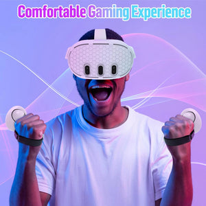 10-in-1 Silicone Controller Case for Meta Quest 3/3s, Grip Protector & Battery Cover, VR Headset Accessories