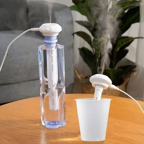 Compact Whisper-Quiet Portable Mist Humidifier for Office, Bedroom, Car, Travel - Adjustable Length, Bottle-Free Design