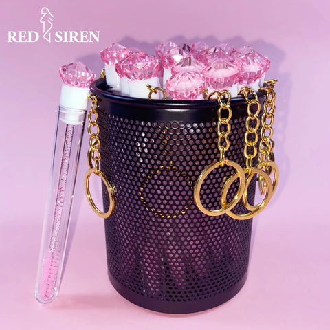 10-Pack Reusable Mascara Wands with Tubes & Case for Lash and Brow Grooming