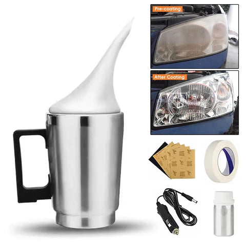 Car Headlight Polisher Liquid Polymer Kit - Headlamp Restoration & Cleaning Agent for Auto Repair and Maintenance